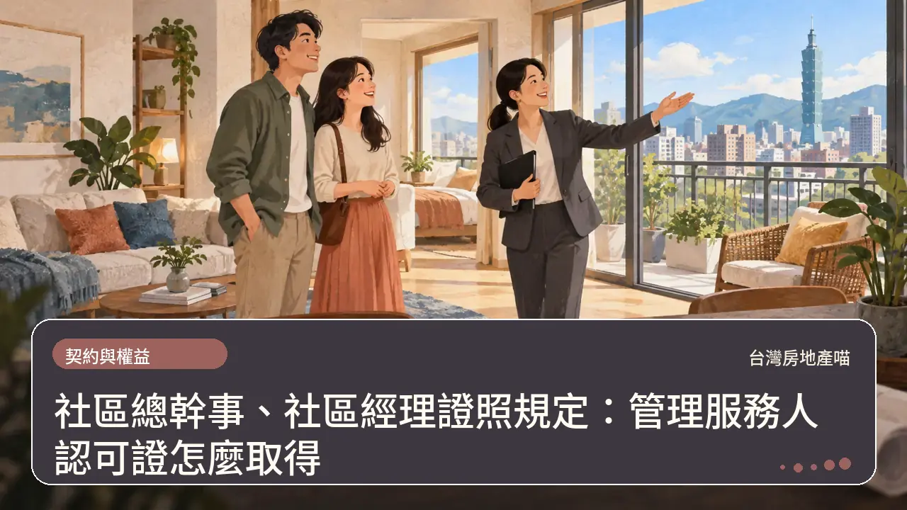 社區總幹事、社區經理證照規定：管理服務人認可證怎麼取得主題插畫