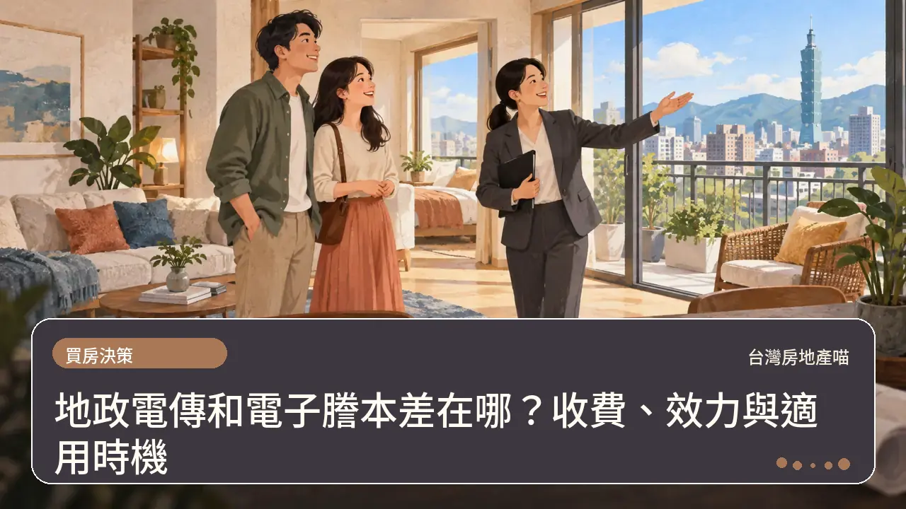 地政電傳和電子謄本差在哪？收費、效力與適用時機主題插畫