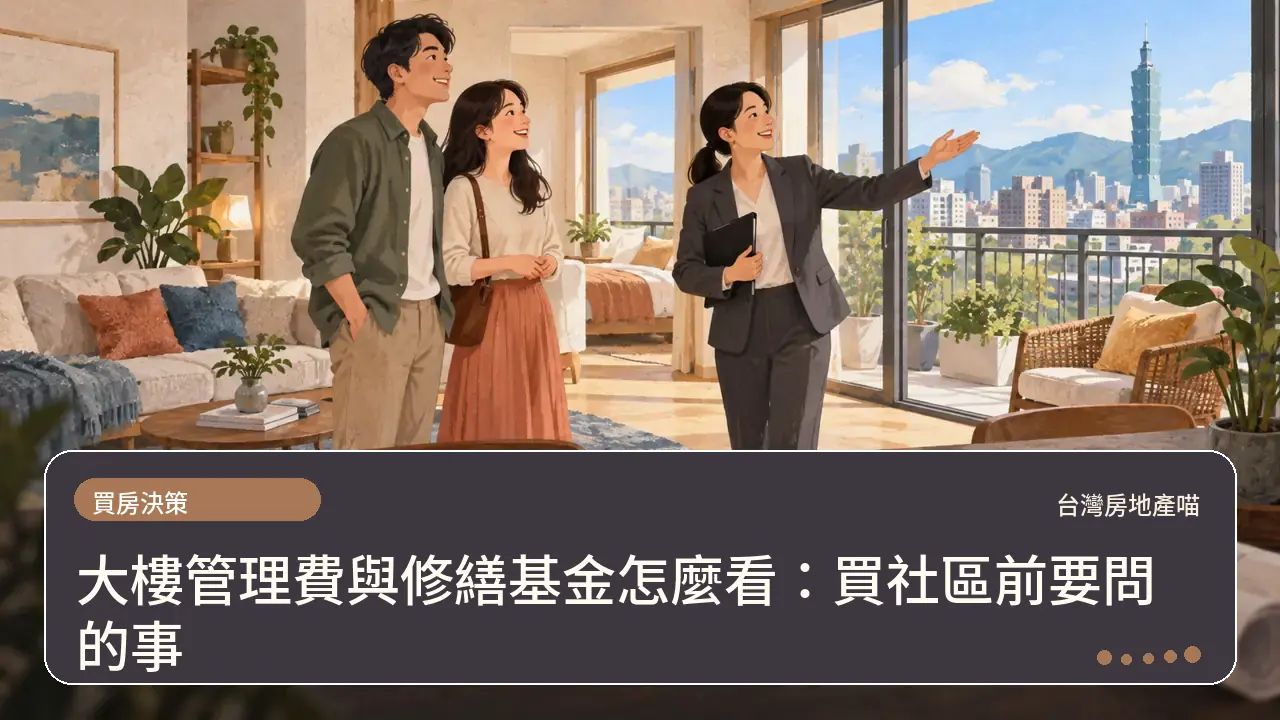 大樓管理費與修繕基金怎麼看：買社區前要問的事主題插畫
