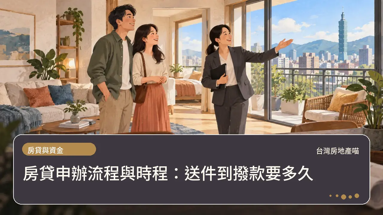 房貸申辦流程與時程：送件到撥款要多久主題插畫