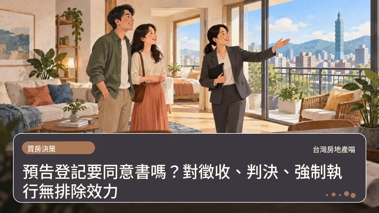 預告登記要同意書嗎?對徵收、判決、強制執行無排除效力主題插畫