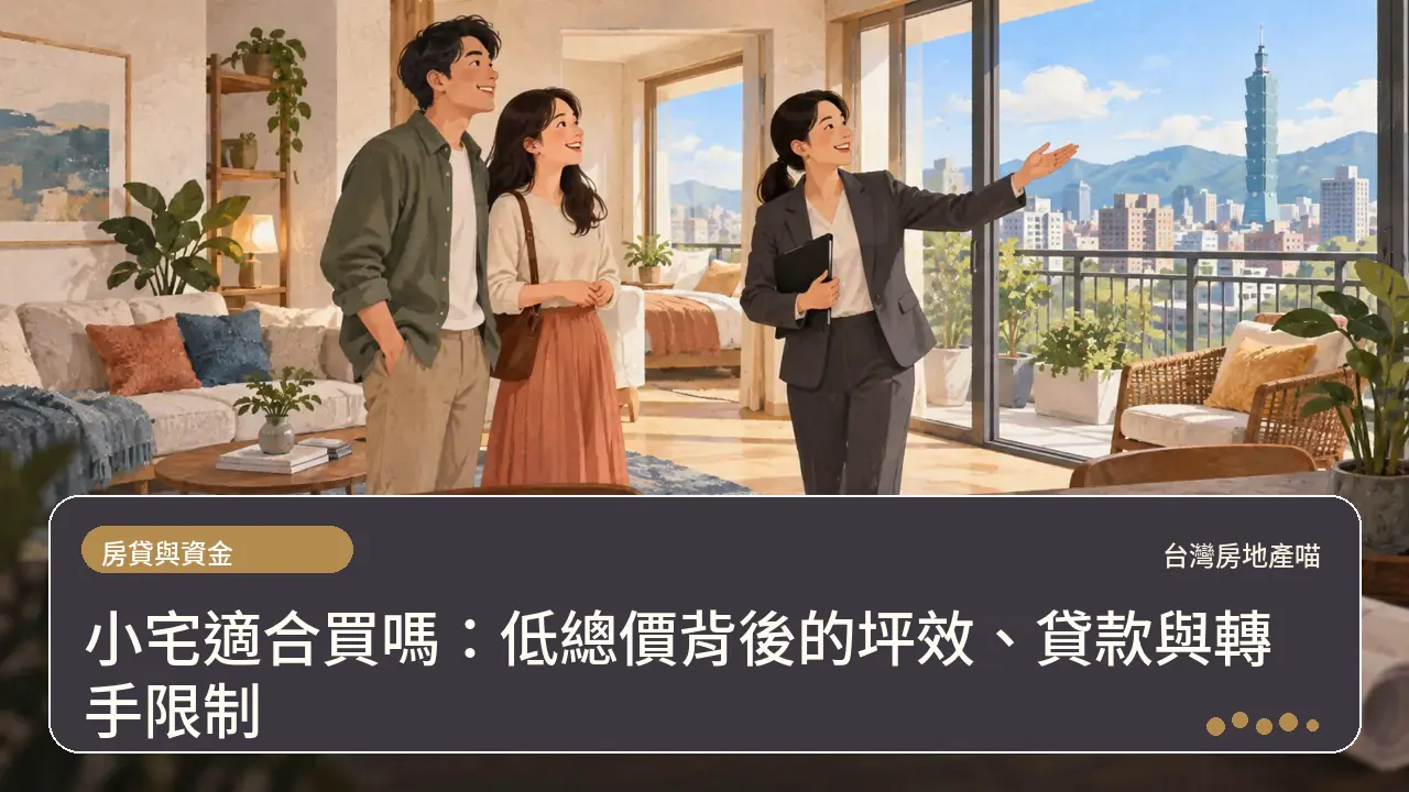 小宅適合買嗎：低總價背後的坪效、貸款與轉手限制主題插畫