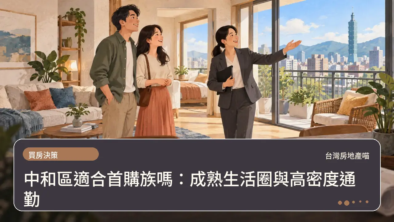 中和區適合首購族嗎：成熟生活圈與高密度通勤主題插畫